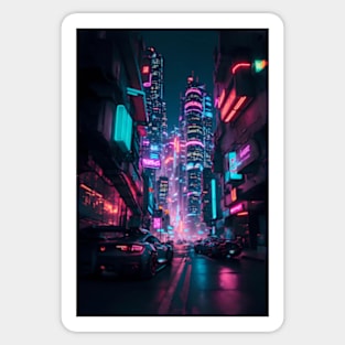 Futuristic Cyberpunk Neon City - Sydney Sticker